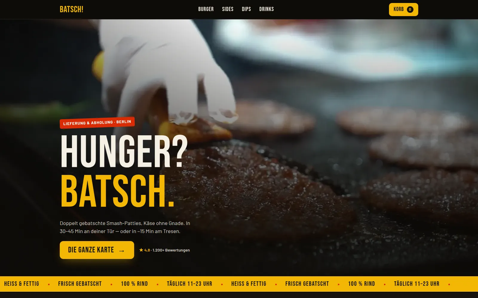 Screenshot der Website Batsch!