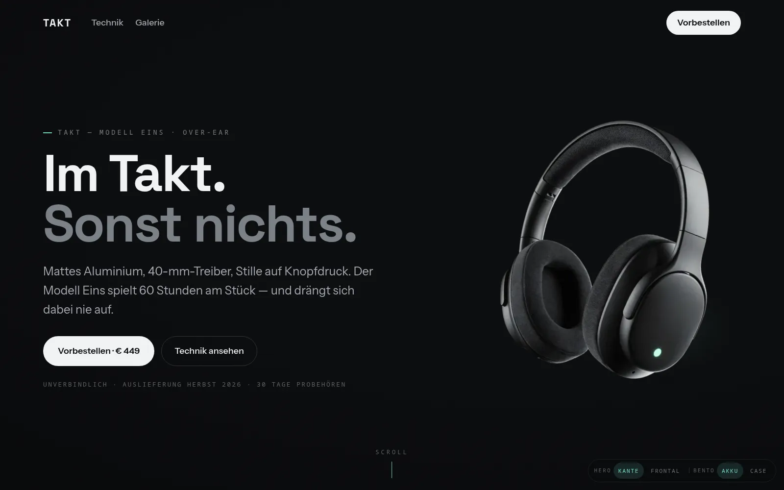 Screenshot der Website Takt